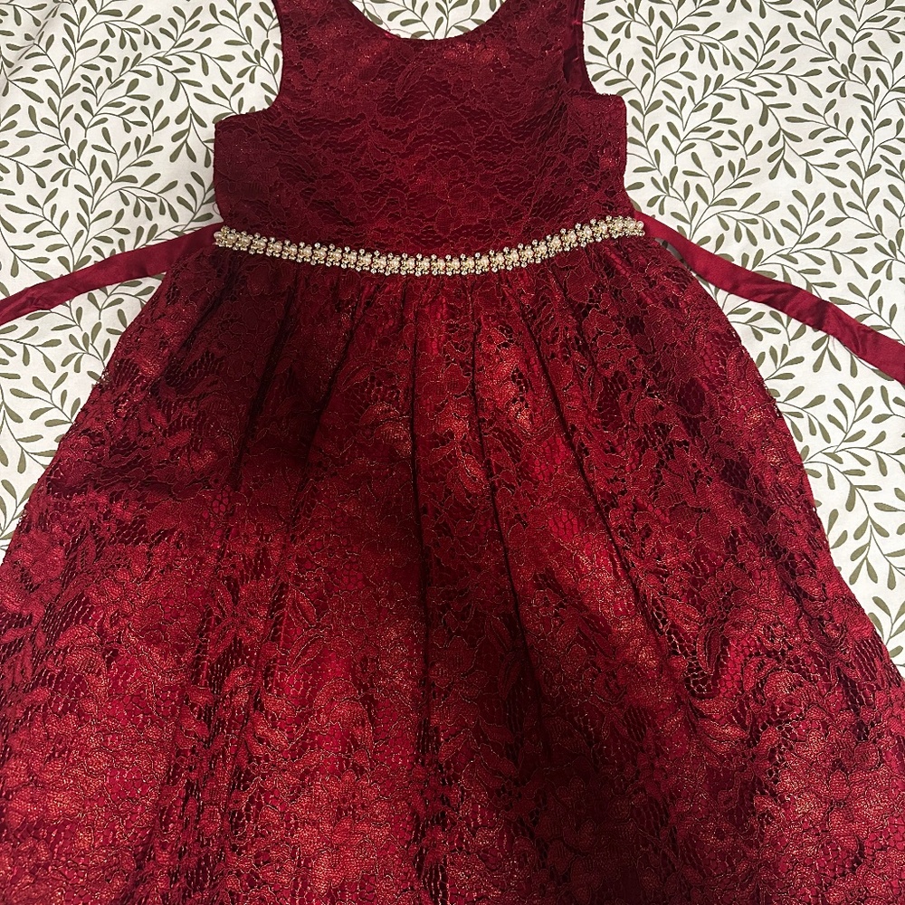 Girls size 8 red Christmas holiday dress